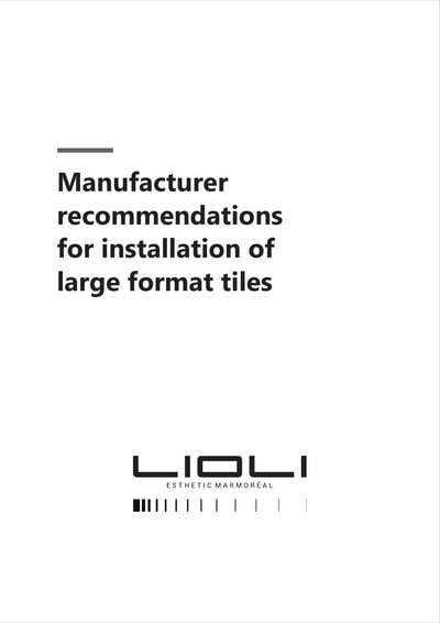 Portada de las recomendaciones del fabricante para instalación, con el logotipo de Lioli sobre fondo blanco.