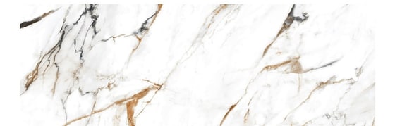 Porcelanato Calacutta Luxe blanco con veta dorada y gris